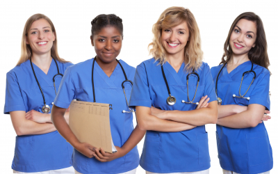 group of four nurses